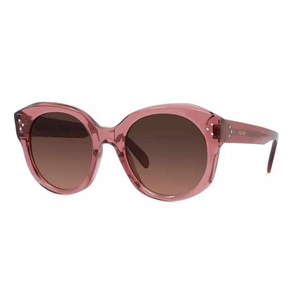 CELINE PINK BORDEAUX GRADIENT OVERSIZED ACETATE UNISEX SUNGLASSES CL40186I - Picture 4 of 8